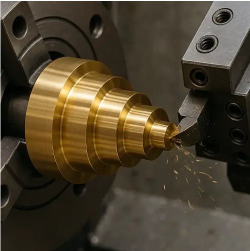 Torneado de cobre con diamante